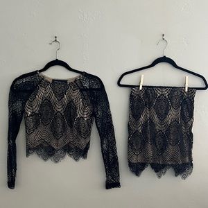 Akira Chicago Black Label Lace Co-Ord Set